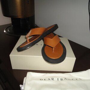 Dear Frances sandals/flip flops/thongs/9/calf skin/sold out/ made in France